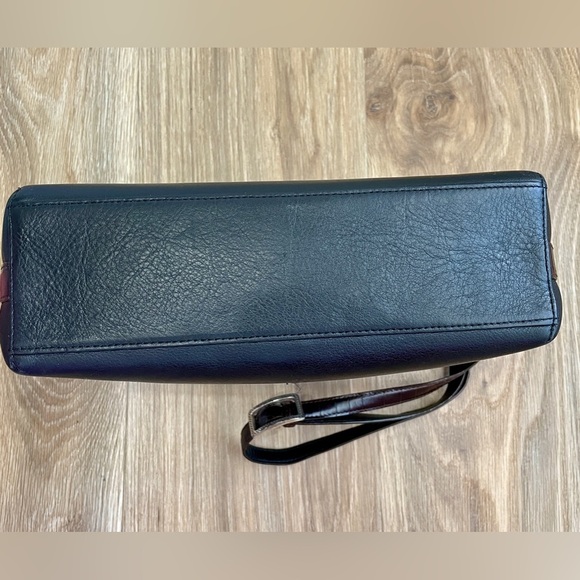 BRIGHTON Black Pebble Leather & Brown Croc Medium Shoulder Bag FREE GIFT - Picture 8 of 8